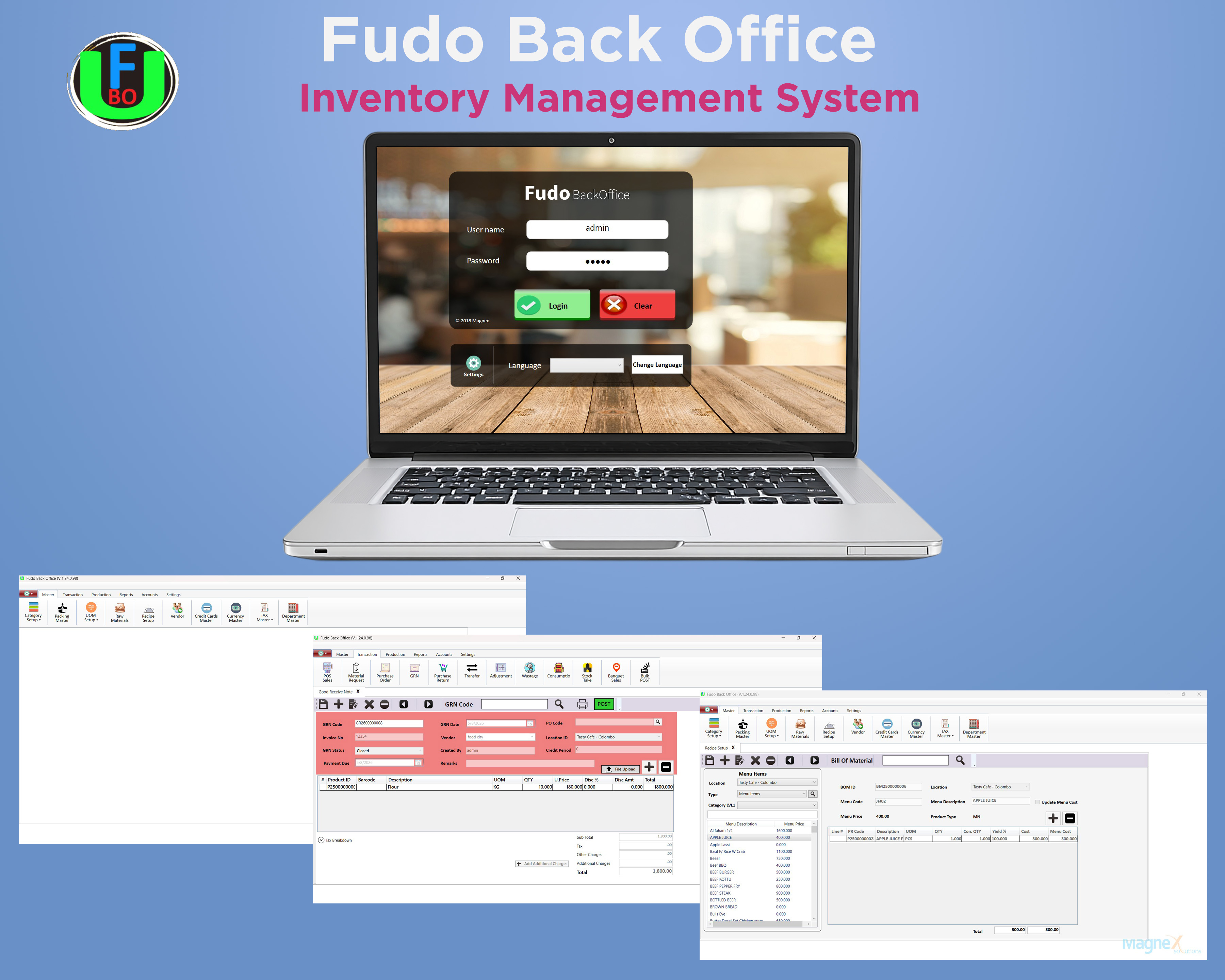 FUDO billing product screen